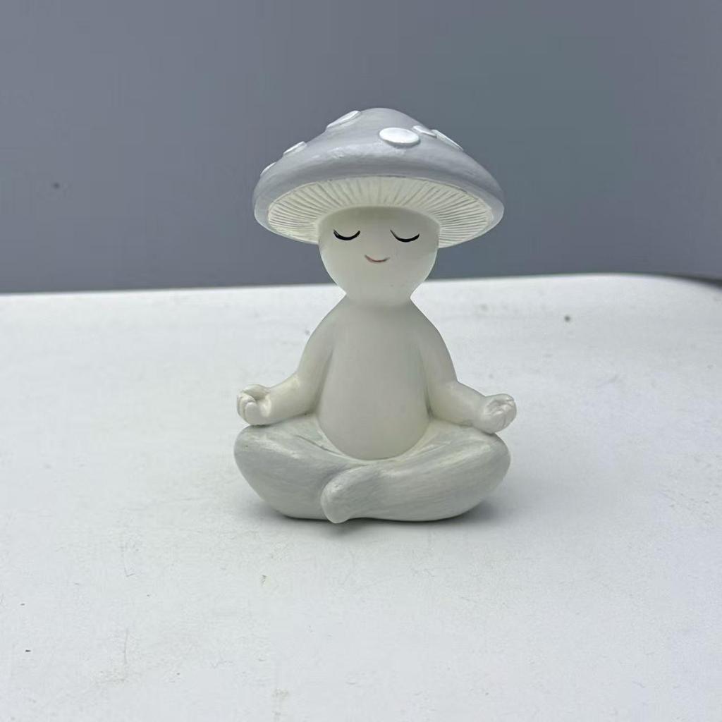 Yoga Mushroom Resin Ornament for Home or Garden Decor