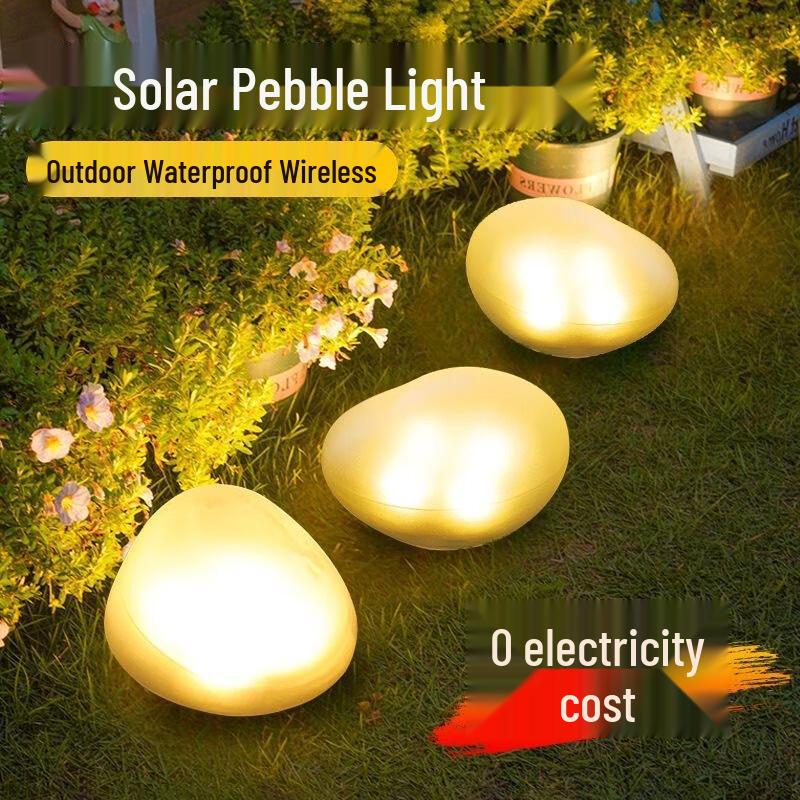 Heixie Solar Color-Changing Simulated Pebble Garden Lights