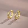 Sparkling Gold Color Circle Earrings Female Engagement Jewelry with Brilliant Zirconia Fashion Daily Wearable Accessories