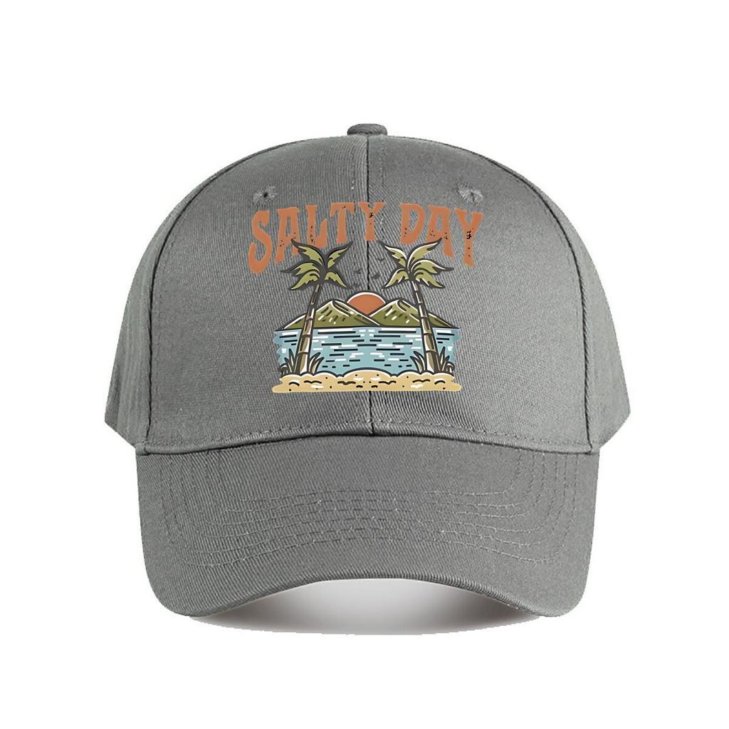 Salty Day Vintage Beach Palm Tree Baseball Cap Fashion Unisex Sunhat Womens Outdoor Sports Snapback Cap