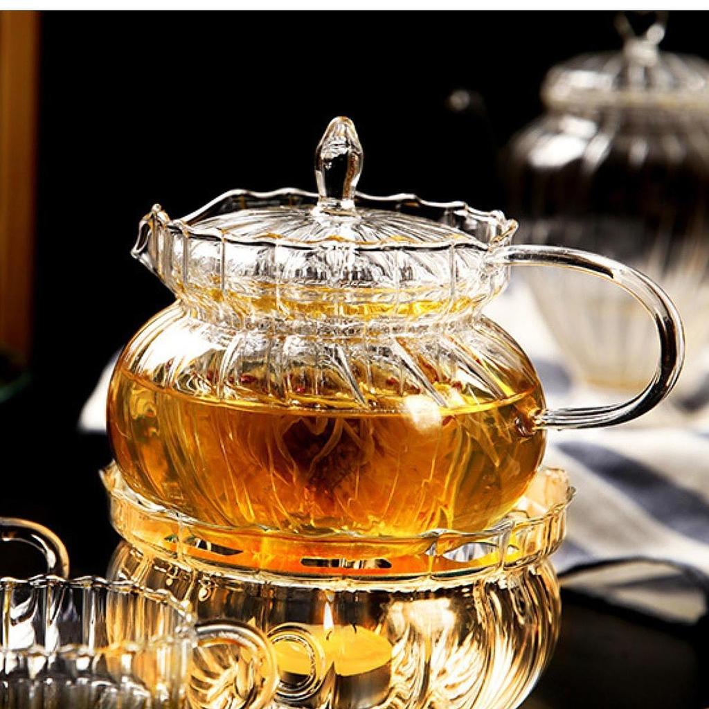 Glass Teapot Tea Glassware Borosilicate Long Last Use Removable Tea Strainer