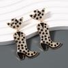 European and American Fashion New Western Denim Wind Alloy Inlaid with Colored Diamond Earrings, Boots Dripping Oil Creative Design Earrings