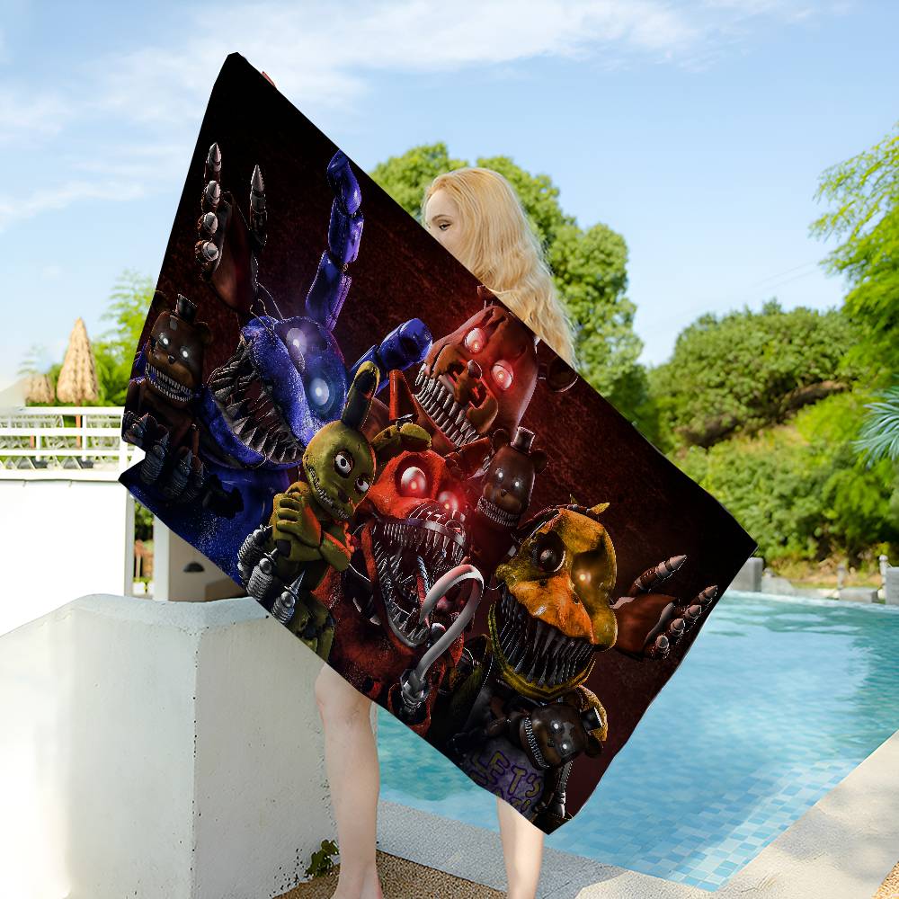 F-Fnaf F-Five-N-Nights-At-F-Freddys Anime Bath Towel Microfiber Soft Water Absorbing Breathable For Kids Cartoon Beach Towel