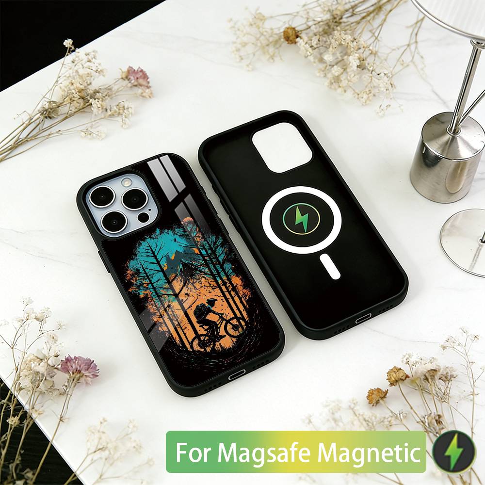 

Mountain Bike Bicycle Phone Case For iPhone17,16,15,14,13,12,11 Plus,Pro Magnetic with Magsafe Wireless Charging iPhone11