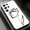Line Rose  Phone Case for Samsung Galaxy S20,23 Ultra S24,22 Plus S25,26,21FE TPU Cover