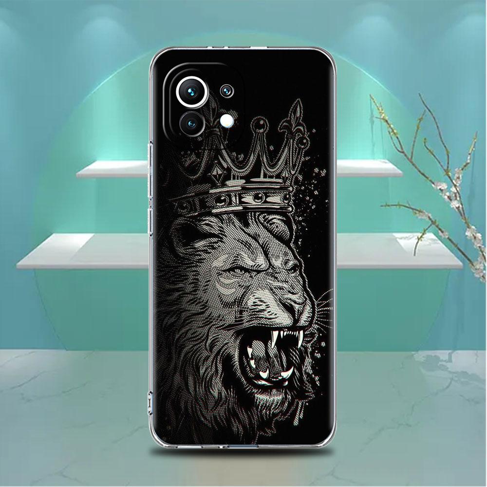 

Прозрачный чехол с изображением льва и волка для Xiaomi Mi Poco X3 NFC M3 Pro F3 F1 11 Lite 12 Note 10 11T 9T, прозрачный чехол для телефона Xiaomi Poco F3
