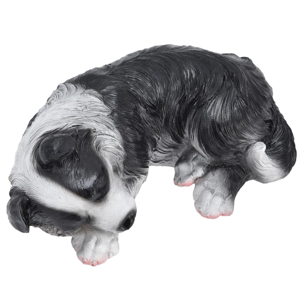 Dog Ornament Textured Exquisite Vivid Real Cute Dog Statue for Garden Lawn Desk Decoration