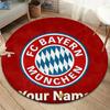 FC Bayern Munchen Custom Name Round Area Rug,Carpet Rug for Living Room Bedroom Sofa Playroom Decor,Non-slip Floor Mat