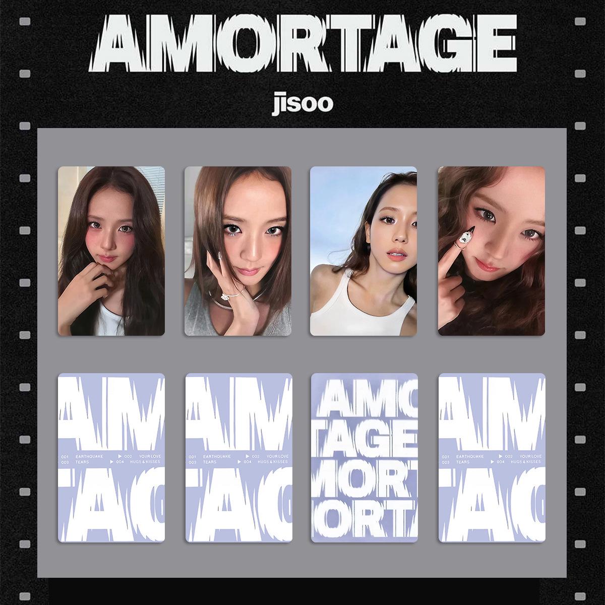 Ким Джи-су (JISOO) AMORTAGE Набор фотокарточек из альбома: Случайный, Китайская рубашка карт, Бонус