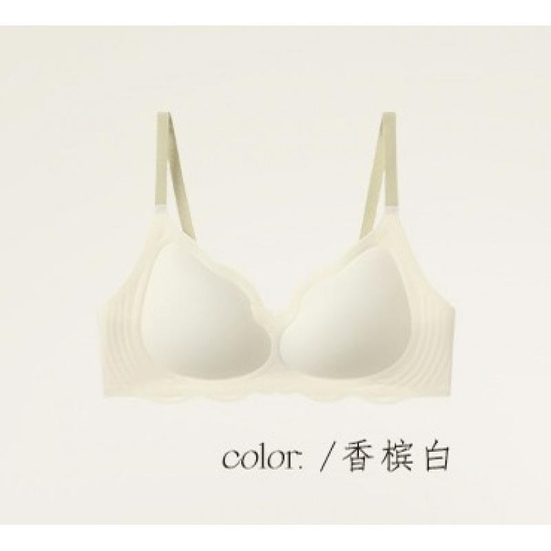 Traceless underwear women's small breasts gather and support to show thinness Naked feeling fixed cup No steel ring Comfortable sexy bra cover bra