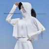 Giacca da Donna UPF 50+ Protezione Solare Leggera Seta Ghiacciata Cappotto Solare Blocco UV Mantella Colla Nera Rinfrescante Estiva Capo d'Abbigliamento