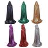 Wizard Halloween Cloak Gown Shiny Witch Cape Funny Hooded Ponchos  Adult Kids