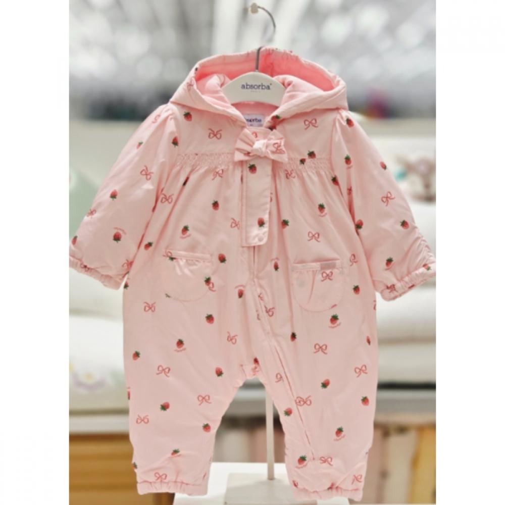 Absorba Pink Padded Baby Suit  A1122107 Pink/80(6-12M)
