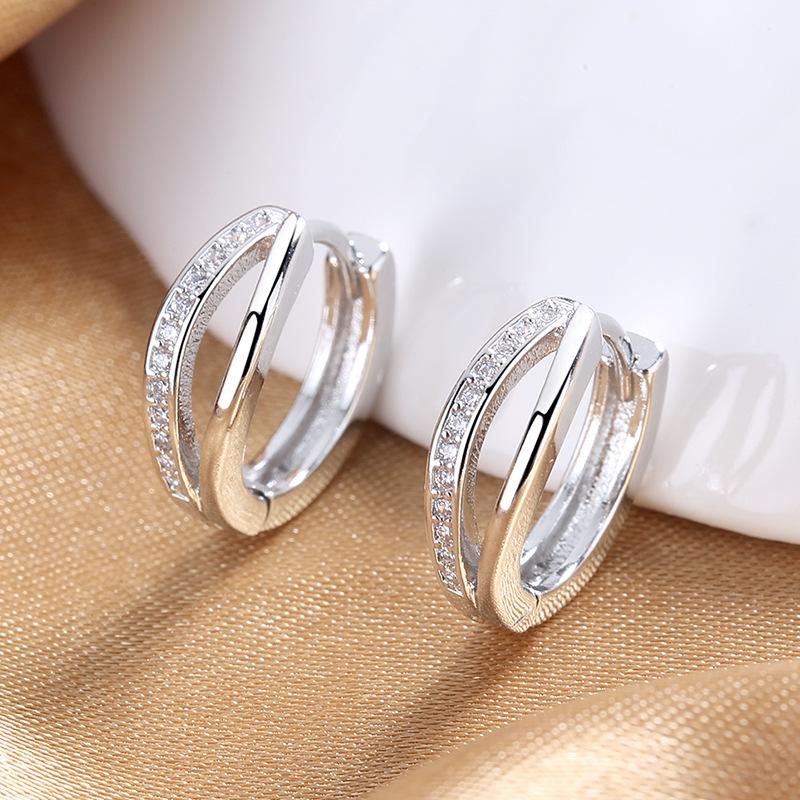 925 Sterling Silver New Zircon Earrings for Women High Quality Exquisite Student Girlfriend Fashion  Jewelry Accessories Gift