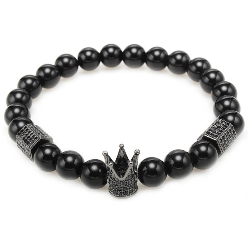 Zhang Meng Jewelry: Copper Crown Bracelet with Micro-Inlay Zirconia Beads, Retains Color.
