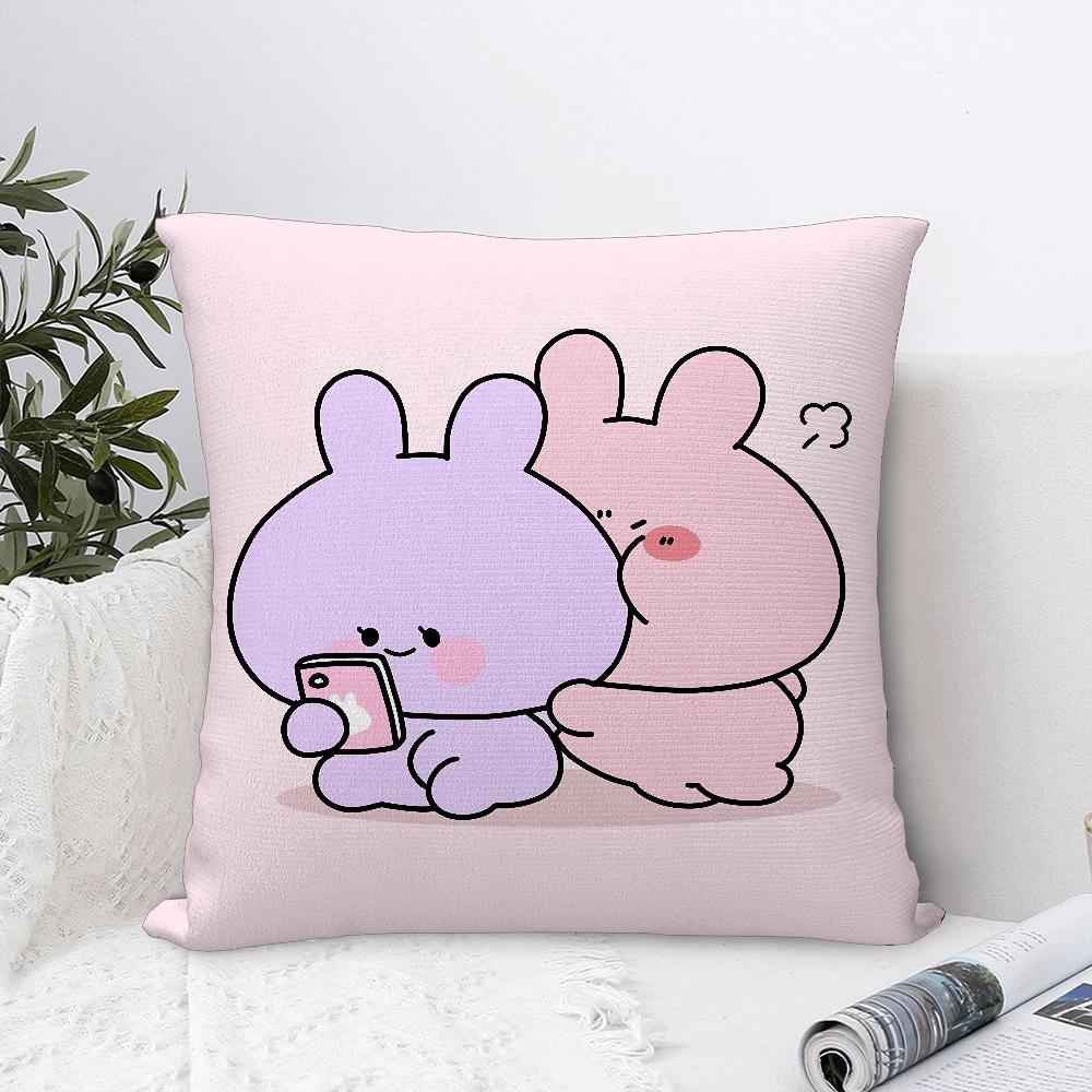 Asamimichaan Asleep Cute Asamimi Pillow Case Plush Fabric Soft Pillowcase Double Sided Print Cushion Cover Throw Pillow Cover