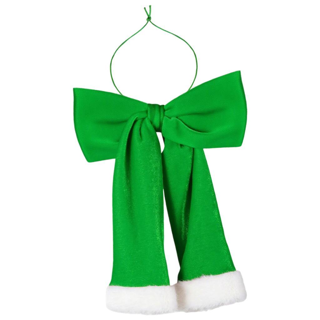 

Christmas Bow Tree Ornament Rustic Soft Sturdy Creative Xmas Tree Decor for Wedding Door Garland Home Wreath Holiday зелений