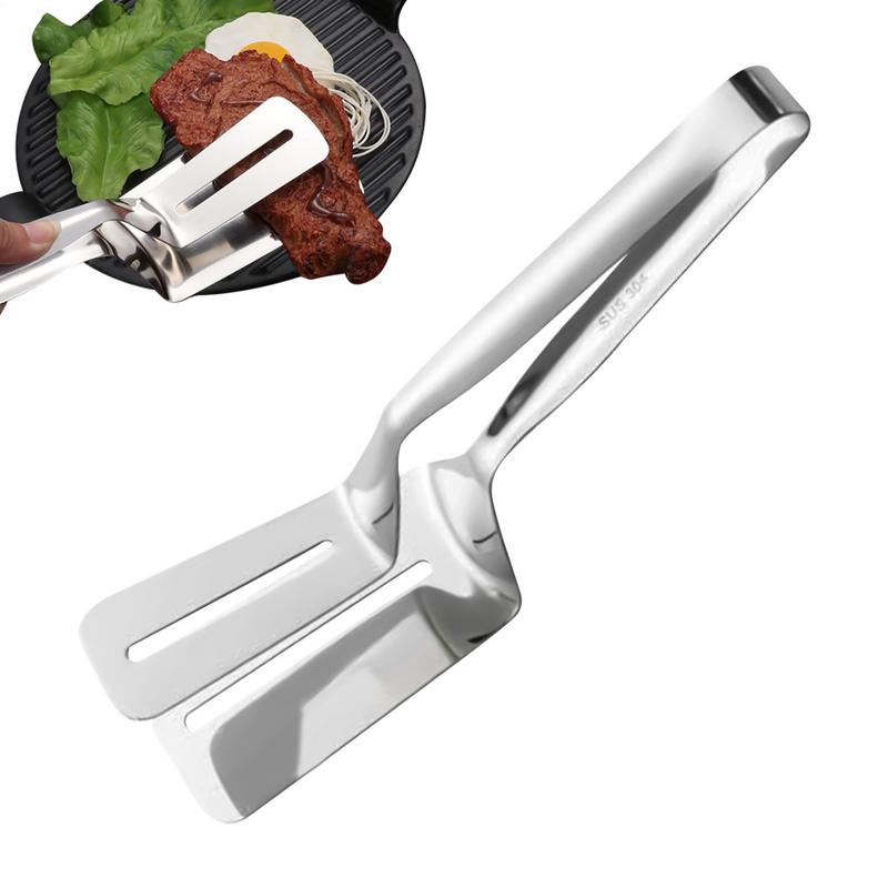 304 Edelstahl Lebensmittelzange Verbrühschutz Fischbraten BBQ Brotclip Bratpfannenwender Clip Lebensmittel Steak Klemme Spatel für Küchengeschirr