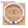 Fashion Frosted Bead Bracelet With Blue Eyed Design For Unisex Gift