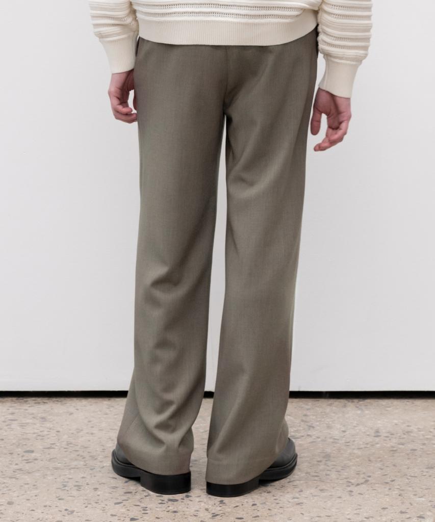 MINAV Supreme Three-Puck Elastic Waist Wide Pants [Martini Olive]