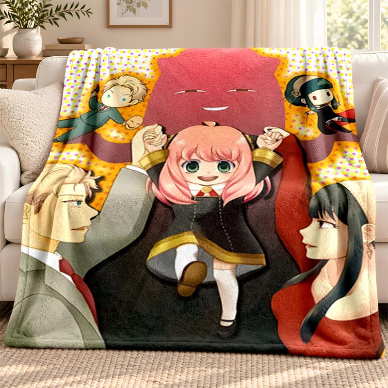 Spy x Family Decke Flanelldecke Weiche Gemütliche Plüschdecke für Sofa Bett Leichte Heimdekoration Outdoor Camping