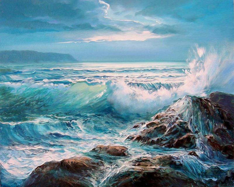 Full Square Round Diamond Embroidery Ocean Northern Lights Snow Landscape Cross Stitch Diamond Painting Animal Full Square New Arrival Home Decoration