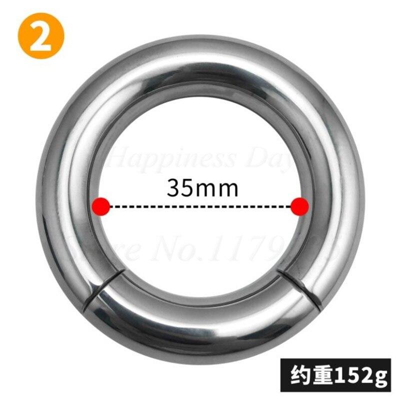 304 Stainless Steel Heavy Duty Male Magnetic Ball Scrotum Stretcher Penis Lock Ring BDSM Sex Toy for Man