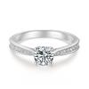 1 Carat Princess Cut Moissanite Ring for Women Platinum Plated 950 Classic Engagement Ring Wedding Band