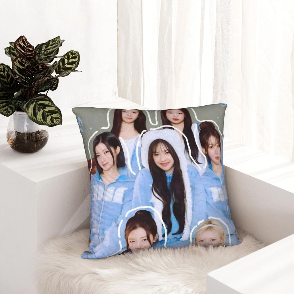Kpop Style Babymonsters Group Pillowcase Printed Fabric Cushion Cover Gift Throw Pillow Case Cover Chair Zippered 40*40Cm