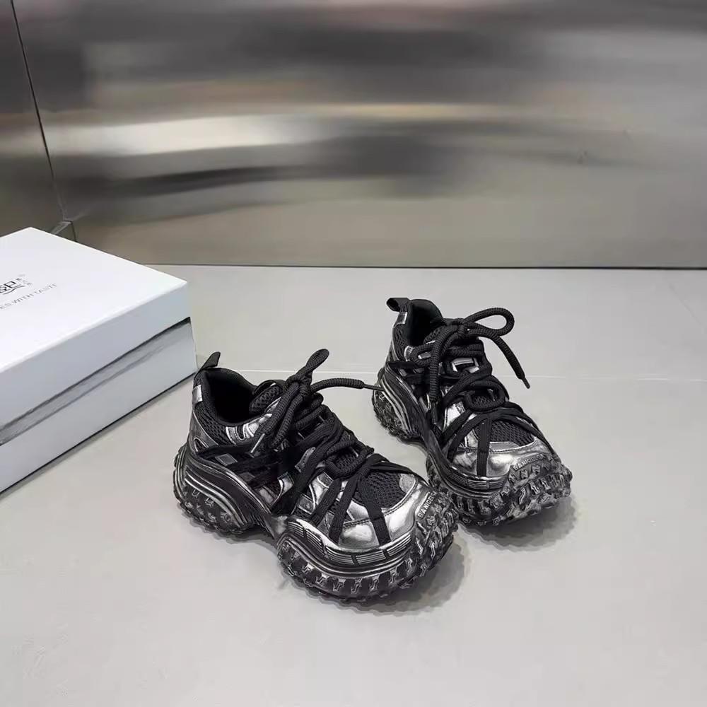 Breathable Clunky Sneakers Women's Autumn New Retro Distressed Thick Bottom Heightened Sneakers