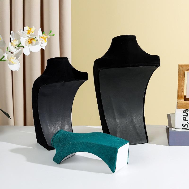 Flannel Necklace Display Stand Jewelry Neck Mould Jewelry Stand Portrait Model Neck Counter Jewelry Display Props