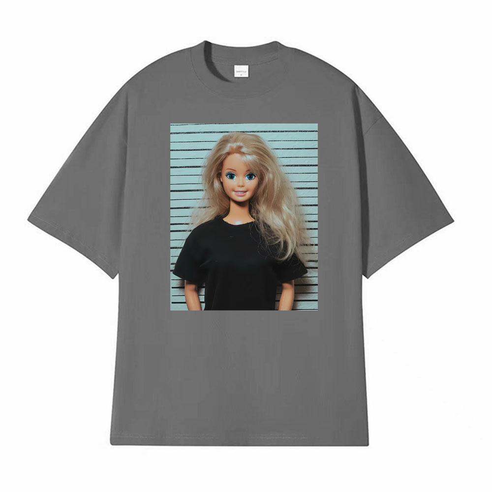 Mugshot Doll Meme Crying Happy Expression Doll Humor Print Tshirts Unisex Women Summer Fashion T Shirt High Quality Loose T Shirts