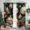 2pcs 2D Flat Printing Merry Christmas Popular Window Drapes Creative Christmas Dream Versatile 100% Polyester Without