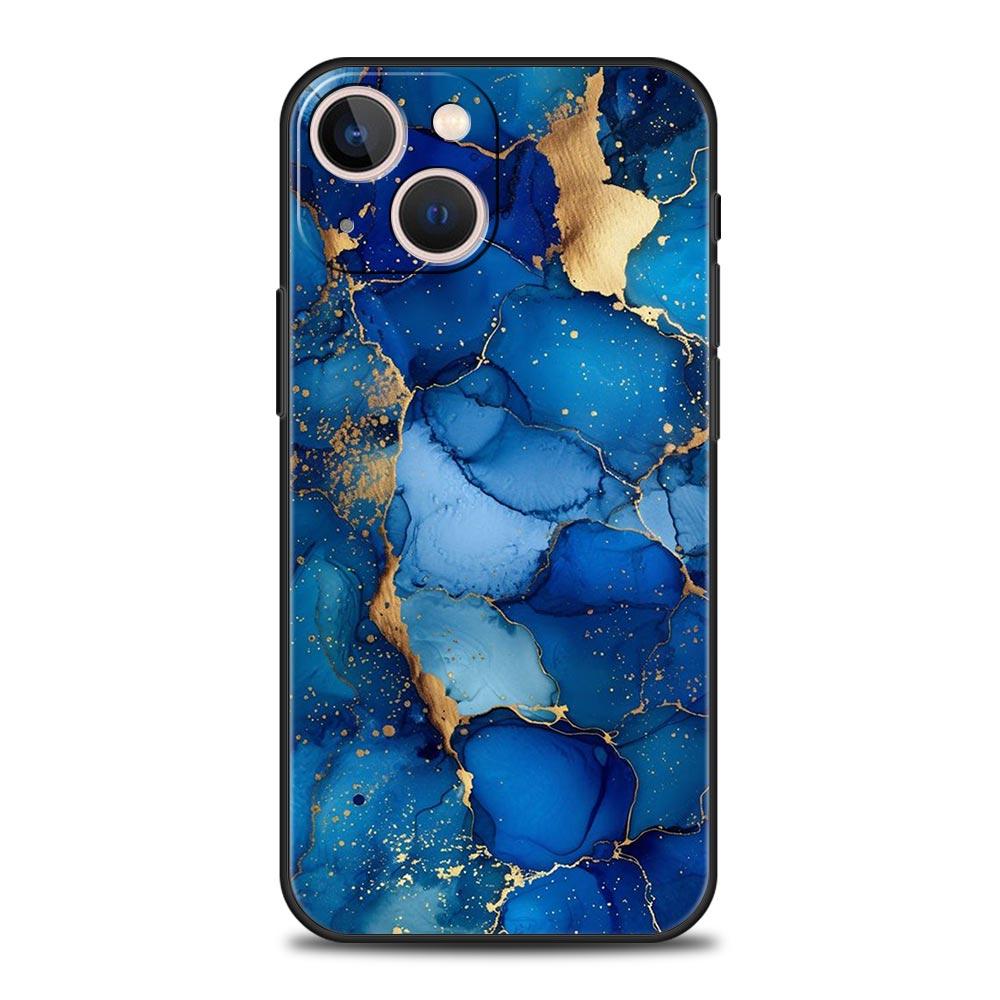 Marble Phone Case For iPhone 17 16 15 Pro Max 11 12 13 14 7 8 Plus SE 2020 X XR XS Cover Soft Black