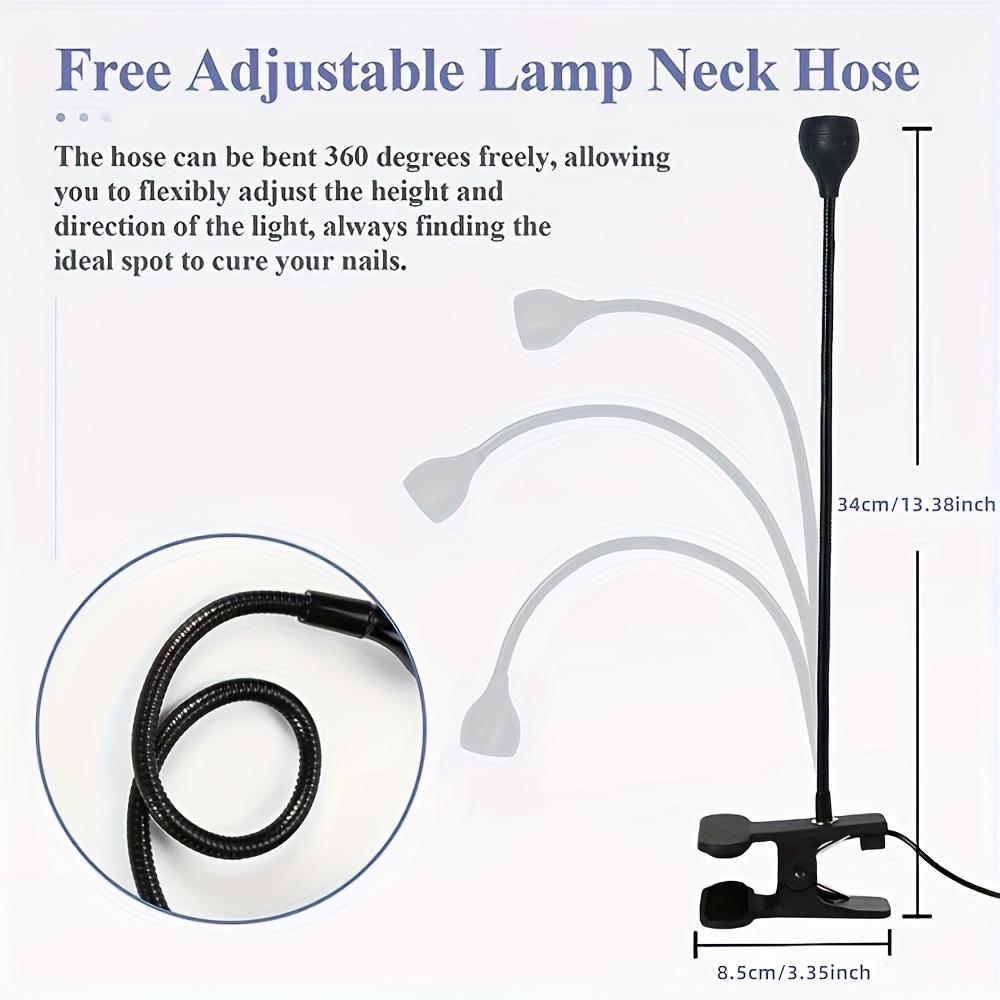 LED Lamp with Clip-on Flexible Metal Tube and Plastic Head, Mini Gel Lamp, USB Desk Lamp Nail Dryer for DIY Manicure. Suitable