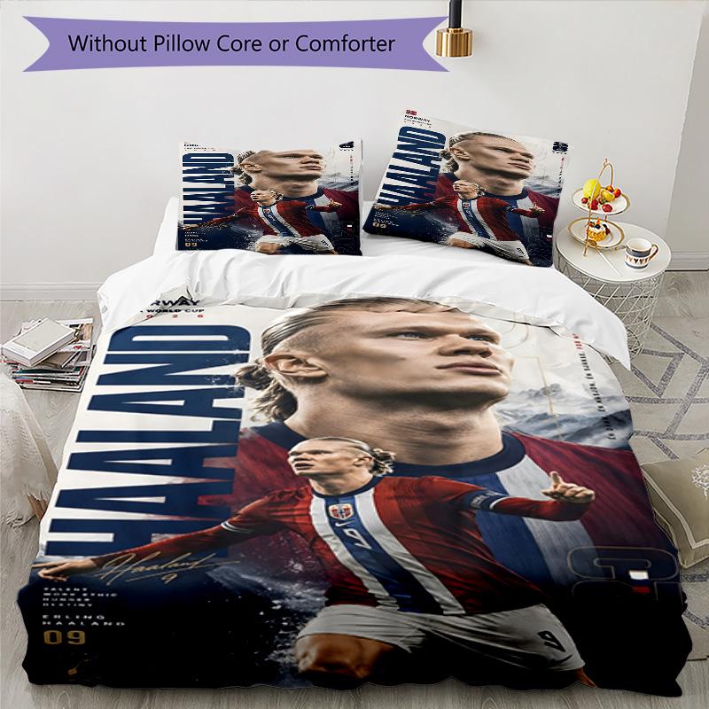 3pcs Haaland9 Design Cover Set - HD Printed Bedding with 1 Cover and 2 Pillowcases - Perfect for Home and Dorm Decor