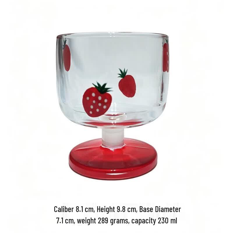 Changqi Strawberry Cherry Painted Glass Beverage Cup Set