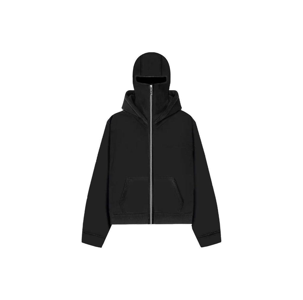 Y0K Unisex Streetwear Letter Print Hooded Zipper Sweatshirt (Autumn/Winter European & American Style)