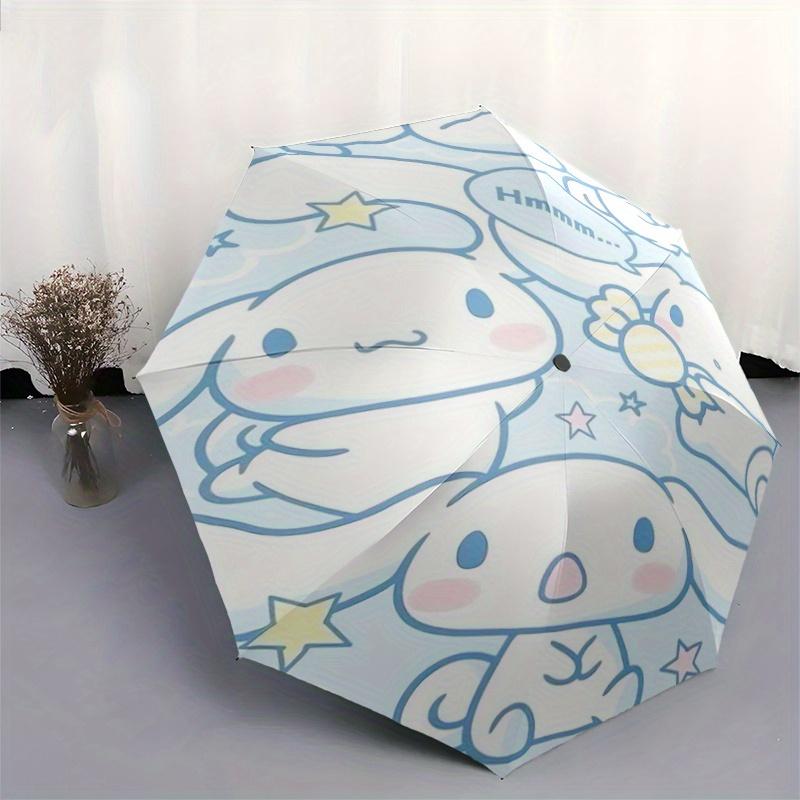 1pc Blue Cute Cinnamoroll Automatic 3-Fold Umbrella Design, Cute Cartoon Pattern, Portable Outdoor Umbrella, Perfect, Holiday Gift for fans.S007