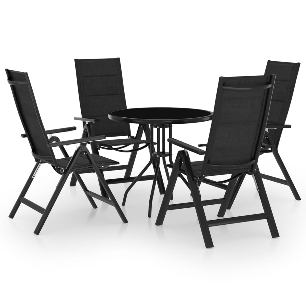 Vidaxl 5-Cz. Zestaw Mebli Bistro, Czarny I Antracytowy