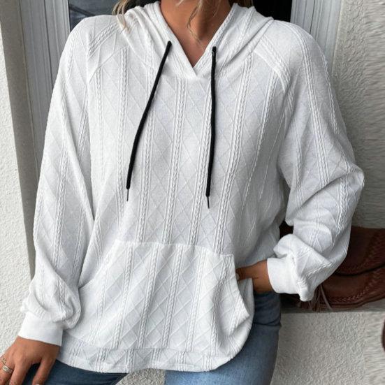 Women Fall Hoodies Long Sleeve Oversized Sweatshirts Casual Pullover Shirts with Pocket Knit Hooded Sweater Tops