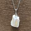 Freshwater Pearl Peace and Safety Amulet  Pearl sweater chain, long, simple silver necklace  Direct wholesale