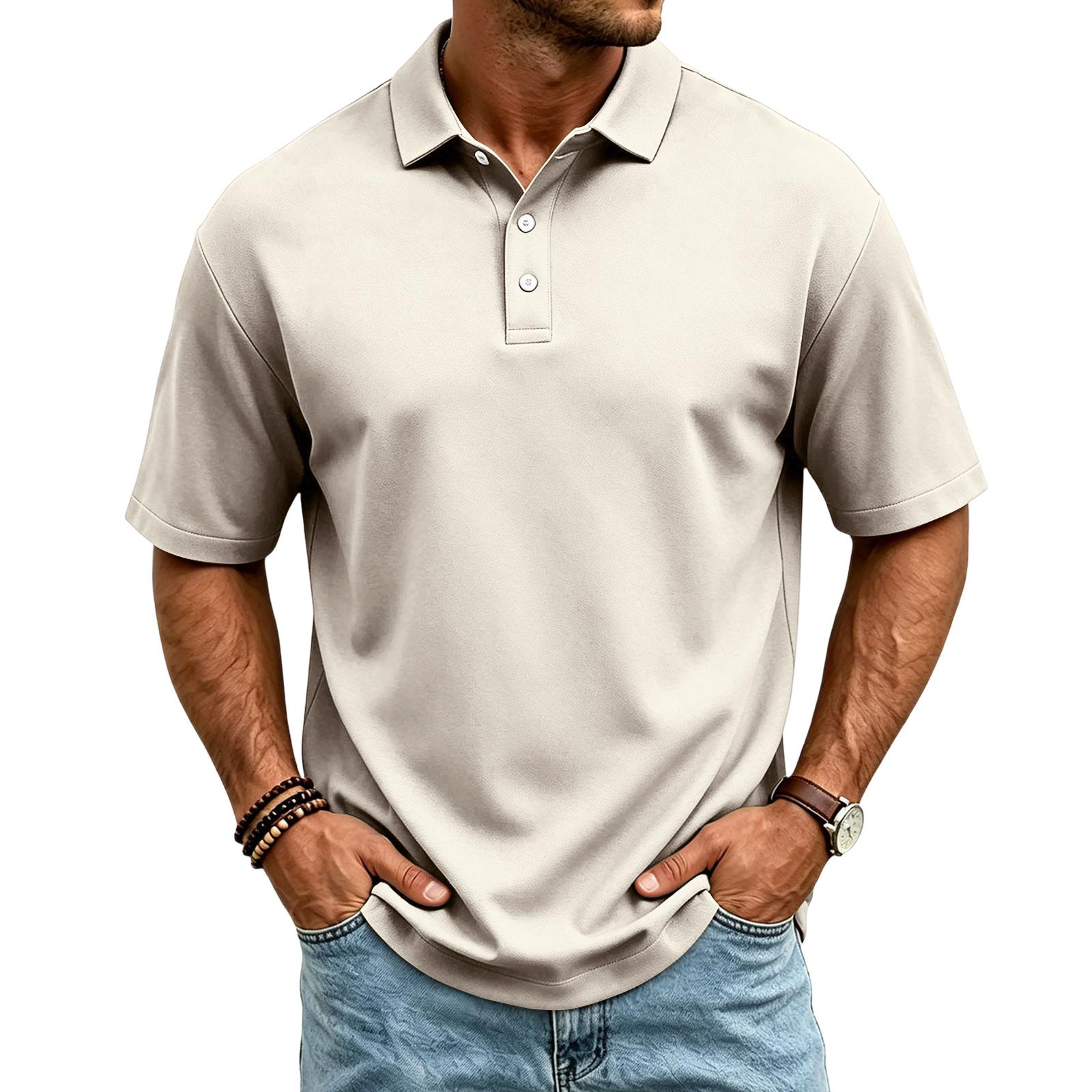 

Men s Casual Quick-Dry Golf Shirt M бежевый