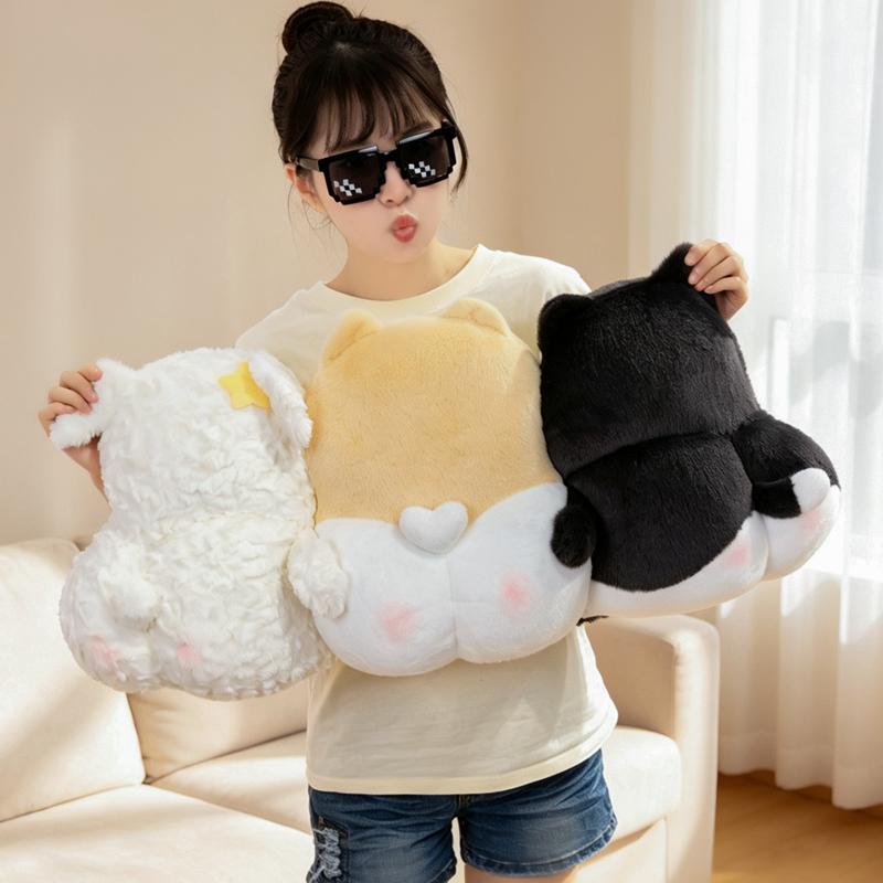 Kawaii Cat Butt Plush Pillow - Soft Fluffy Stuffed Animal Cushion Sofa Bedroom Office Home Decor Festival Gift For Women Girls