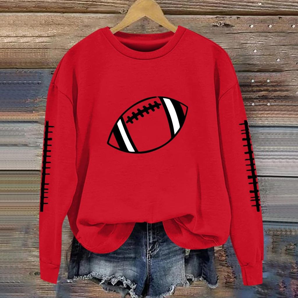 Women's Fashionable And Casual Long Sleeved Printed Round Neck Sportswear Pullover Sweatshirt Top