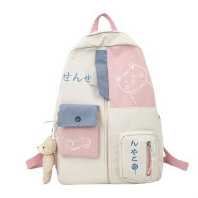 School bag female student Harajuku backpack trendy new junior high school student doll travel backpack