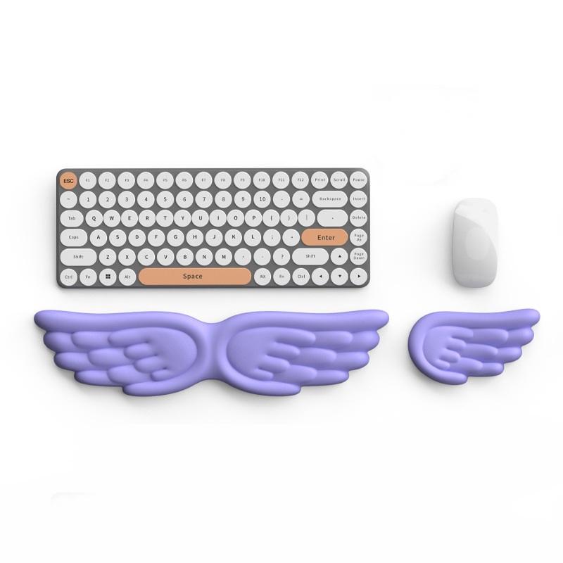 Engelsflügel-förmige Tastatur-Maus-Handgelenkauflage Flügel Memory-Schaum Anti-Rutsch-Silikon Ergonomische Handgelenkstütze Tischmatte Mauspads