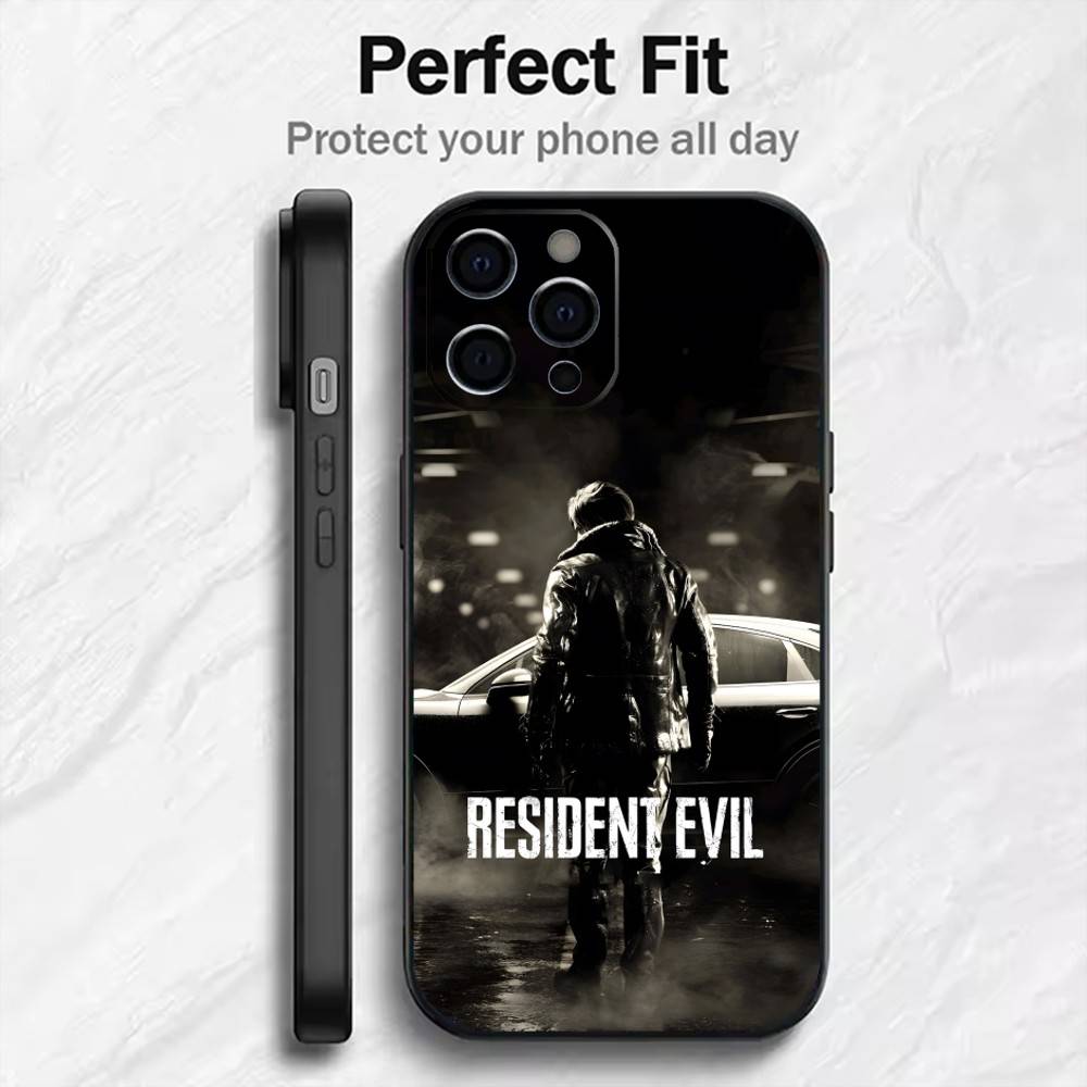 RER Ganme R-Resident Evil R-Requiem-m Чехол для телефона для iPhone17,16,15,14,13,12 Plus,Max Мягкий силиконовый Черный чехол iPhone12PRO