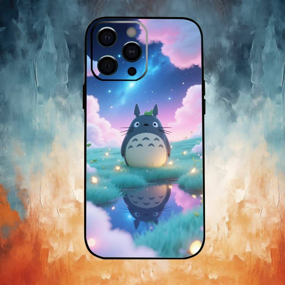 H-Hot Anime Cute Totoroes Phone Case For iPhone17,16,15,14,13,12,11 Plus,Pro Max Soft Black Cover