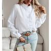 Fashion Spring Autumn Long Sleeve Pleated Women Shirt Elegant Loose Casual Ruffled Single-Breasted Elegant Office Blouse Ladies Basic Tops